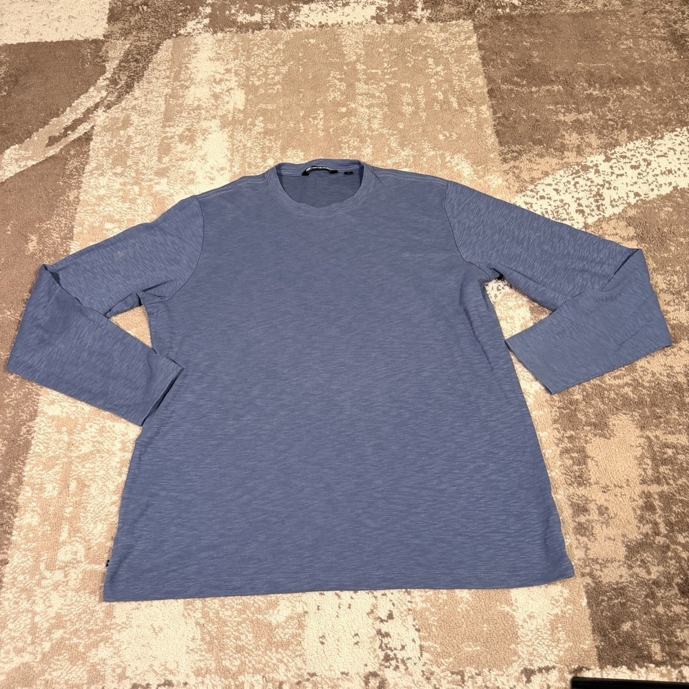 Travis Mathew Shirt Mens 2XL‎ Long Sleeve Blue Cotton Blend Crew Neck Golf